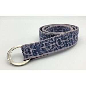 Mango Bay Canvas Belt Womens Blue Flat Rings Snaffle Bit Equestrian Horse Riding